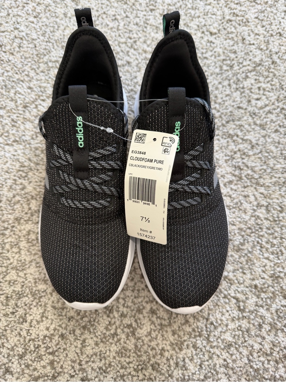 adidas Women’s Cloudfoam Pure Running Shoes - Black/Gray